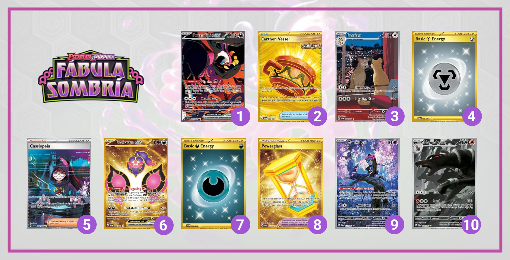 top 10 mejores cartas fabula sombría pokemon